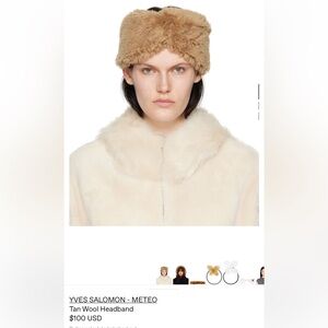 Yves Salomon tan wool headband